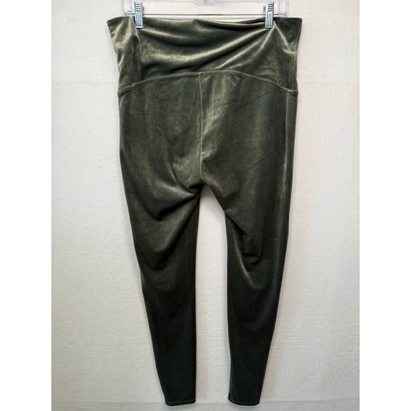 SPANX Olive Green Velvet Waist Slimming Shaping Shapewear Leggings Sz 1X - Picture 2 of 5